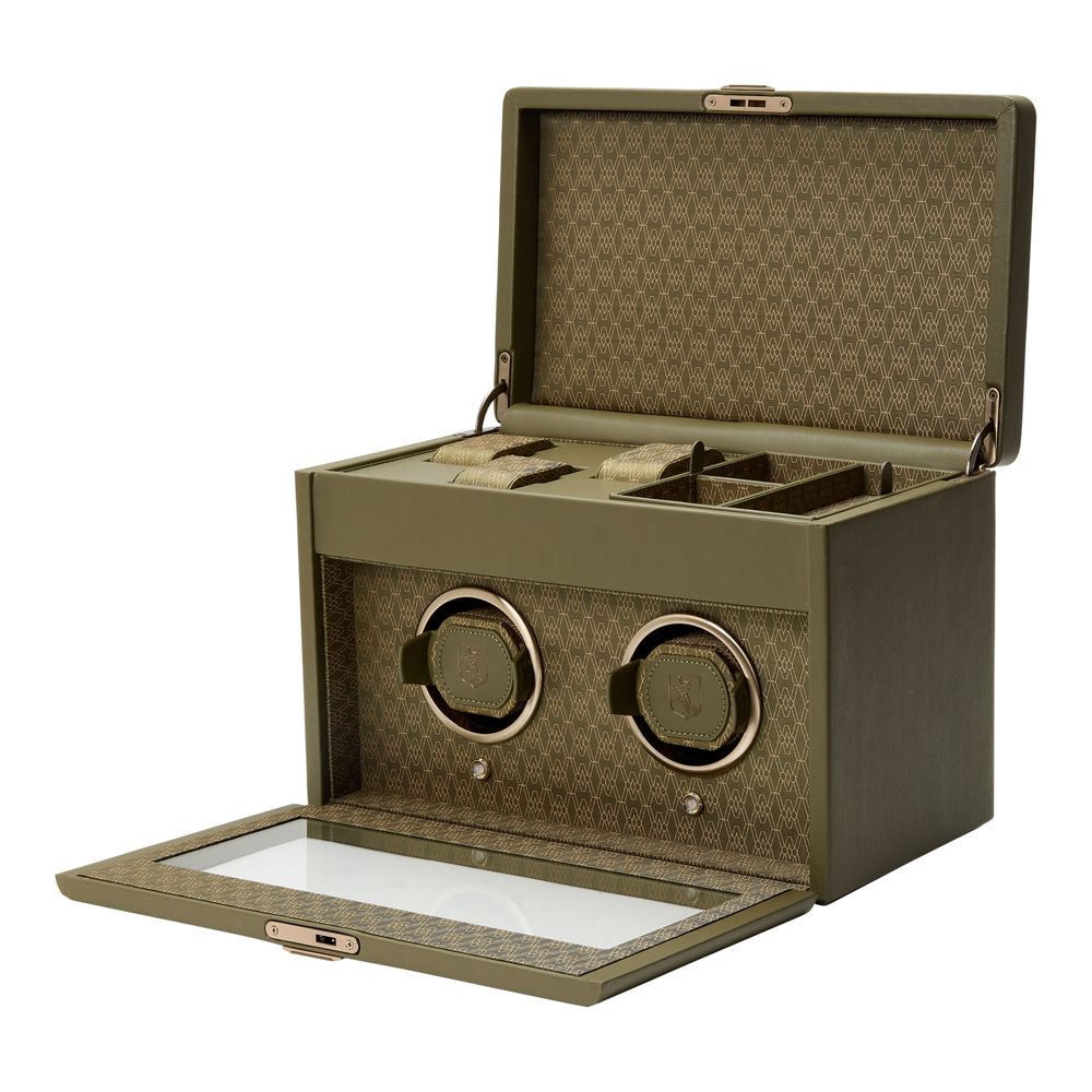 WOLF Earth Dubbele Horloge Opwinder met Opslag 190441 - Juwelier van Dam