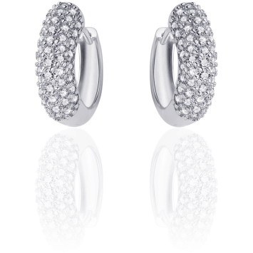 Zilveren Creolen met Zirconia E701W