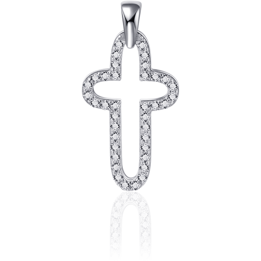 Zilveren Hanger Kruis met Zirconia P1038